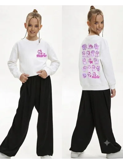 MARİE BASKILI EKRU SWEATSHİRT
