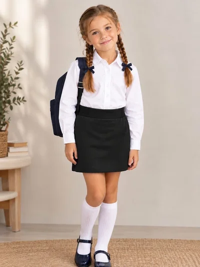 SİYAH KIZ ÇOCUK ŞORT ETEK