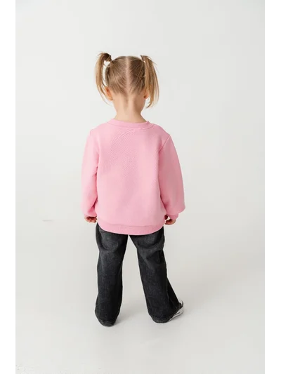 PEMBE 3D KELEBEK DETAYLI SWEATSHRT