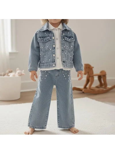 İNCİ DETAYLI JEAN PANTOLON