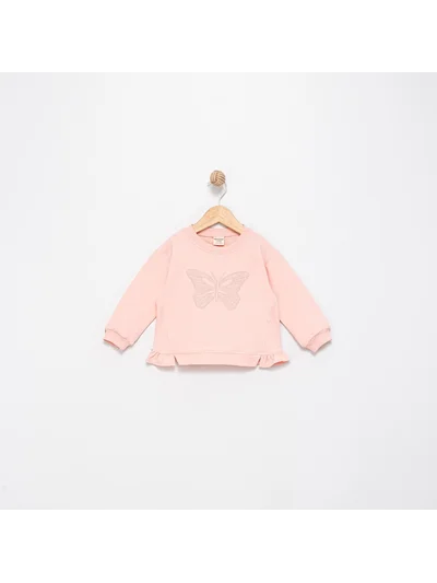 PEMBE 1661 KELEBEKLİ SWEATSHRT