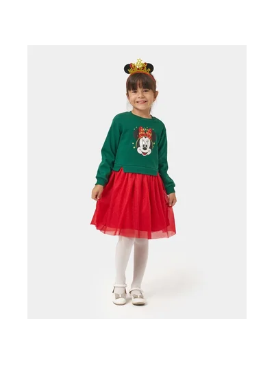 MİNİE MOUSE DETAYLI NOEL ELBİSE