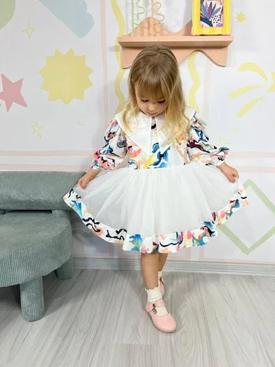 RAİNBOW KIZ ÇOCUK PARTİ ELBİSESİ