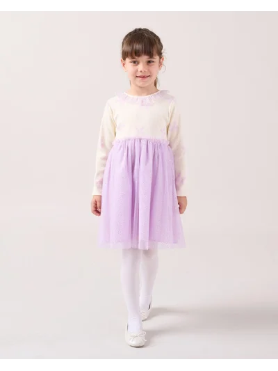 LİLA TÜL DETAYLI ELBİSE