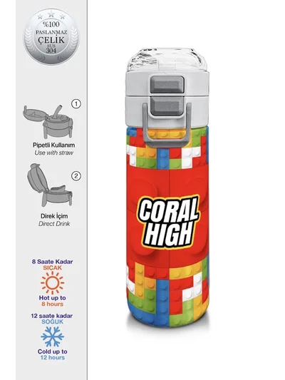 CORAL HİGH LEGO DESENLİ ÇELİK TERMOS
