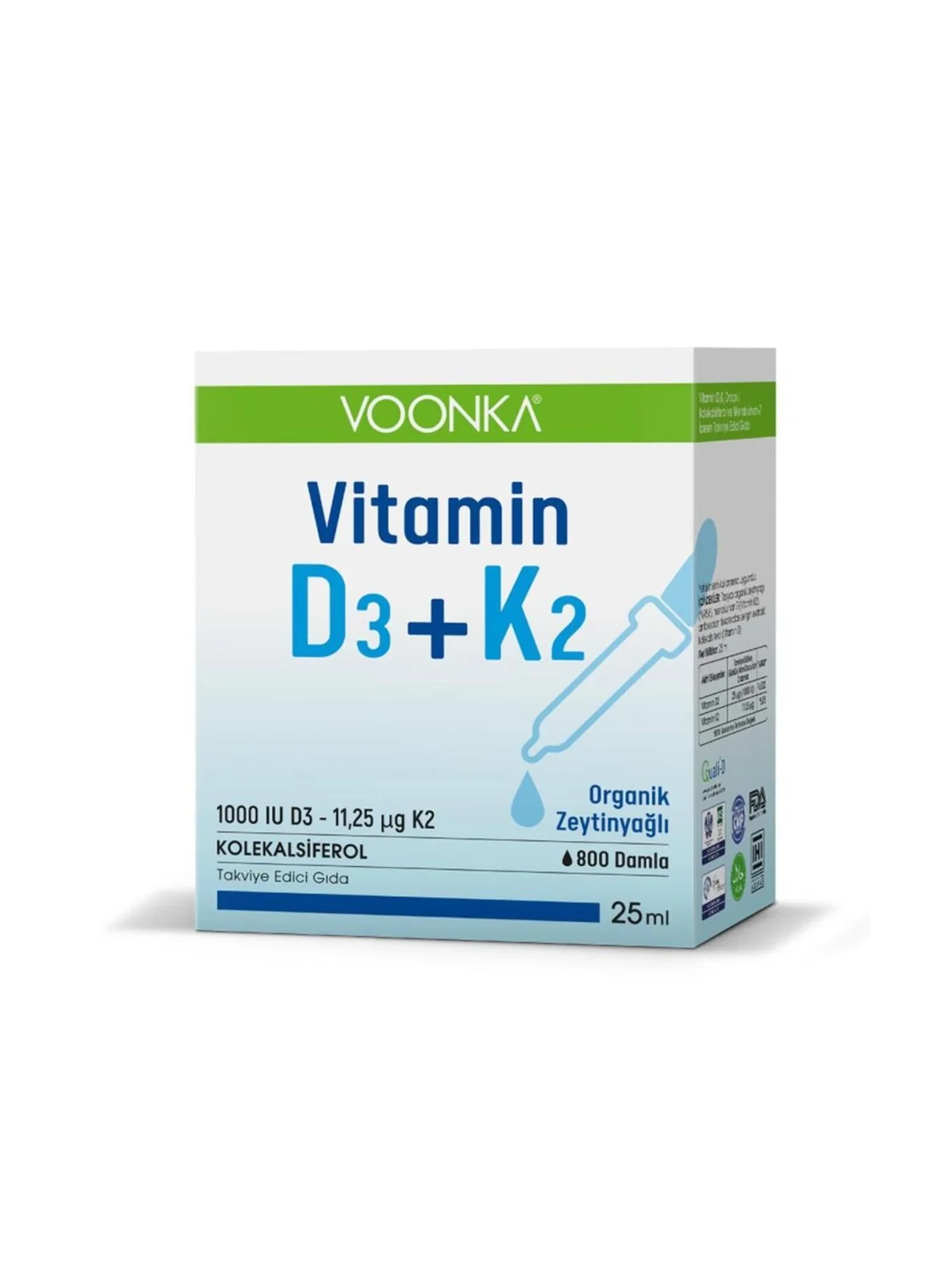 Voonka Vitamin D3+K2 Damla 25 ml