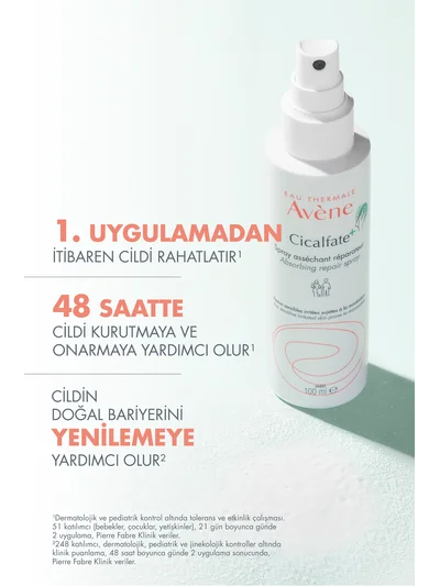 Avene Cicalfate+ Hassas Ciltler İçin Kurutucu, Yatıştırıcı ve Onarıcı Bakım Spreyi 100 ml