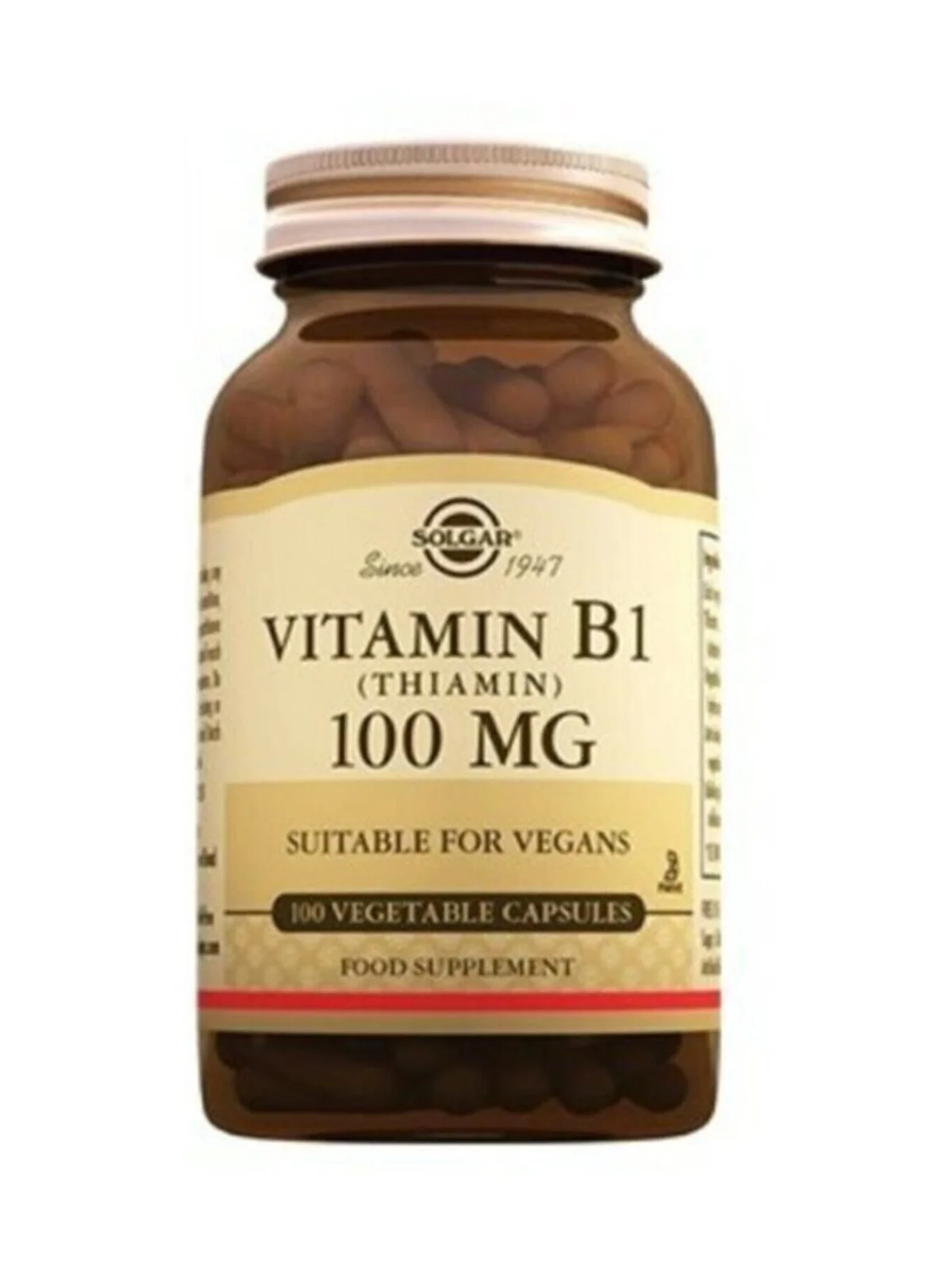 Solgar Vitamin B1 Thiamin 100 mg 100 Vegetable Kapsül