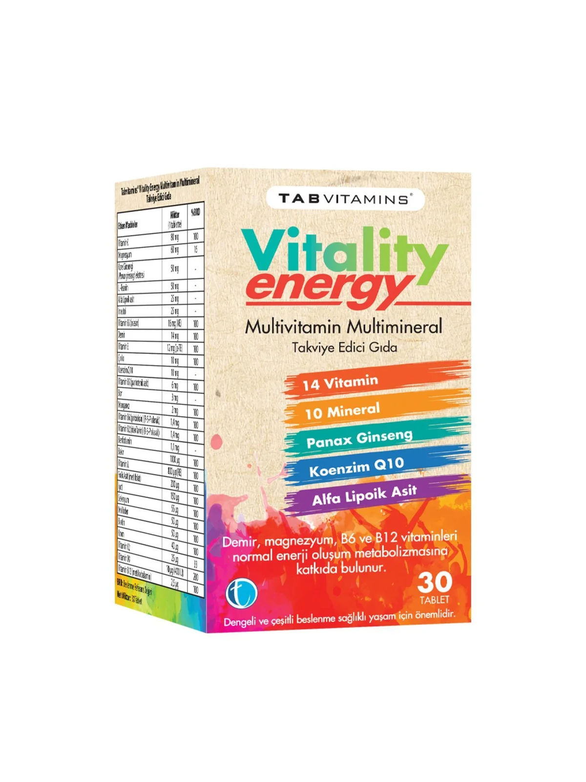 Tabvitamins Vitality Energy 30 Tablet