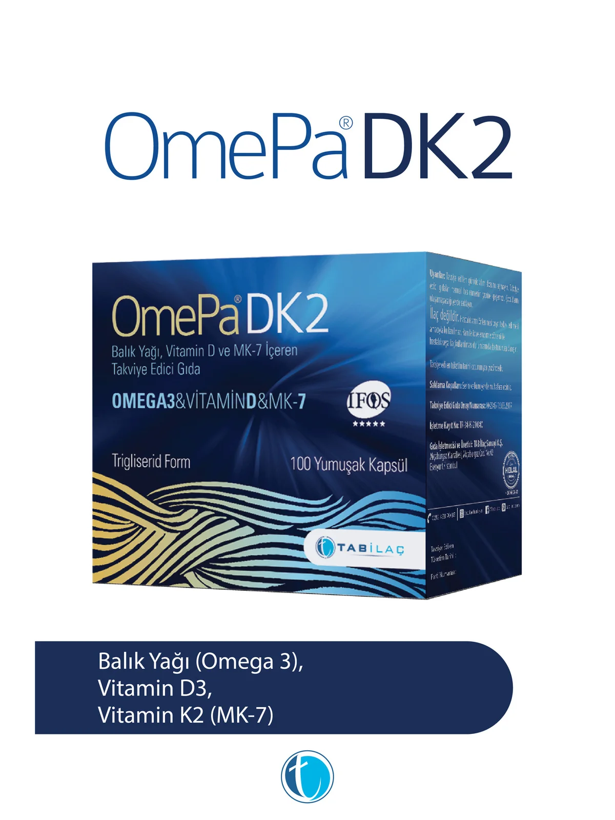 Omepa DK2 Omega 3 & Vitamin D & MENAQ7 100 Yumuşak Kapsül