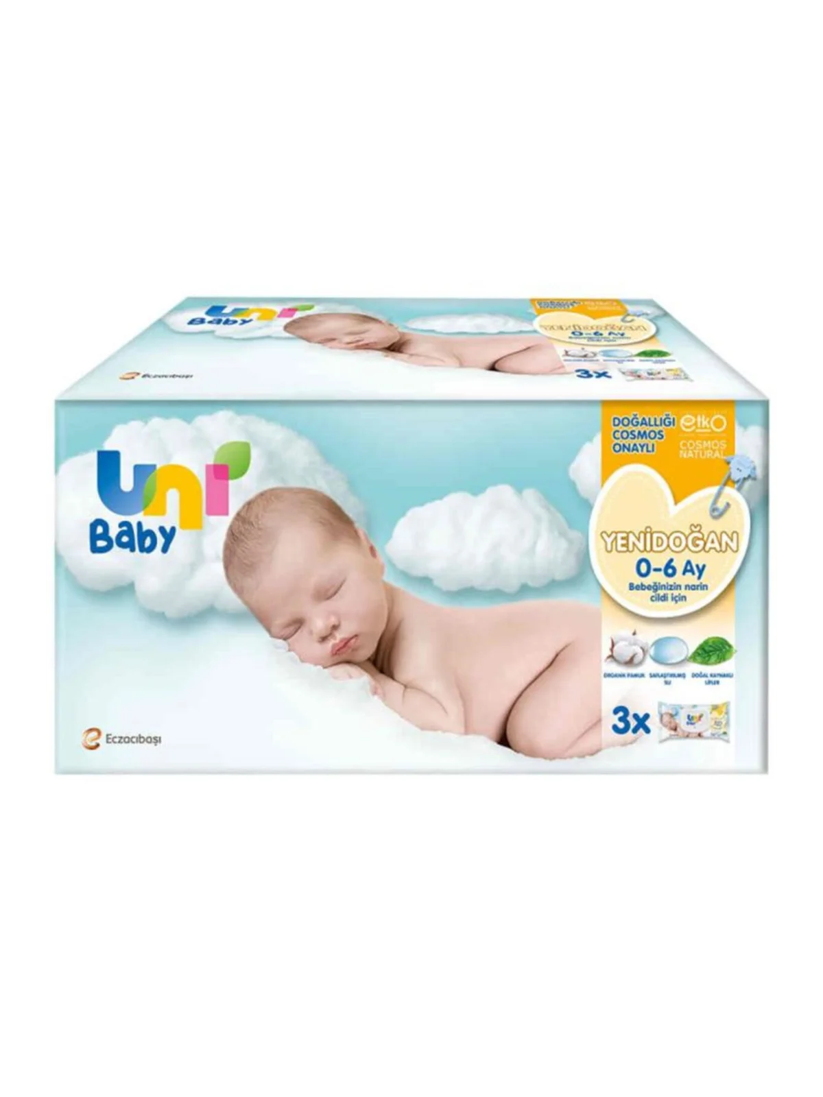 Uni Baby Yenidoğan Islak Mendil 40 Yaprak 3lü