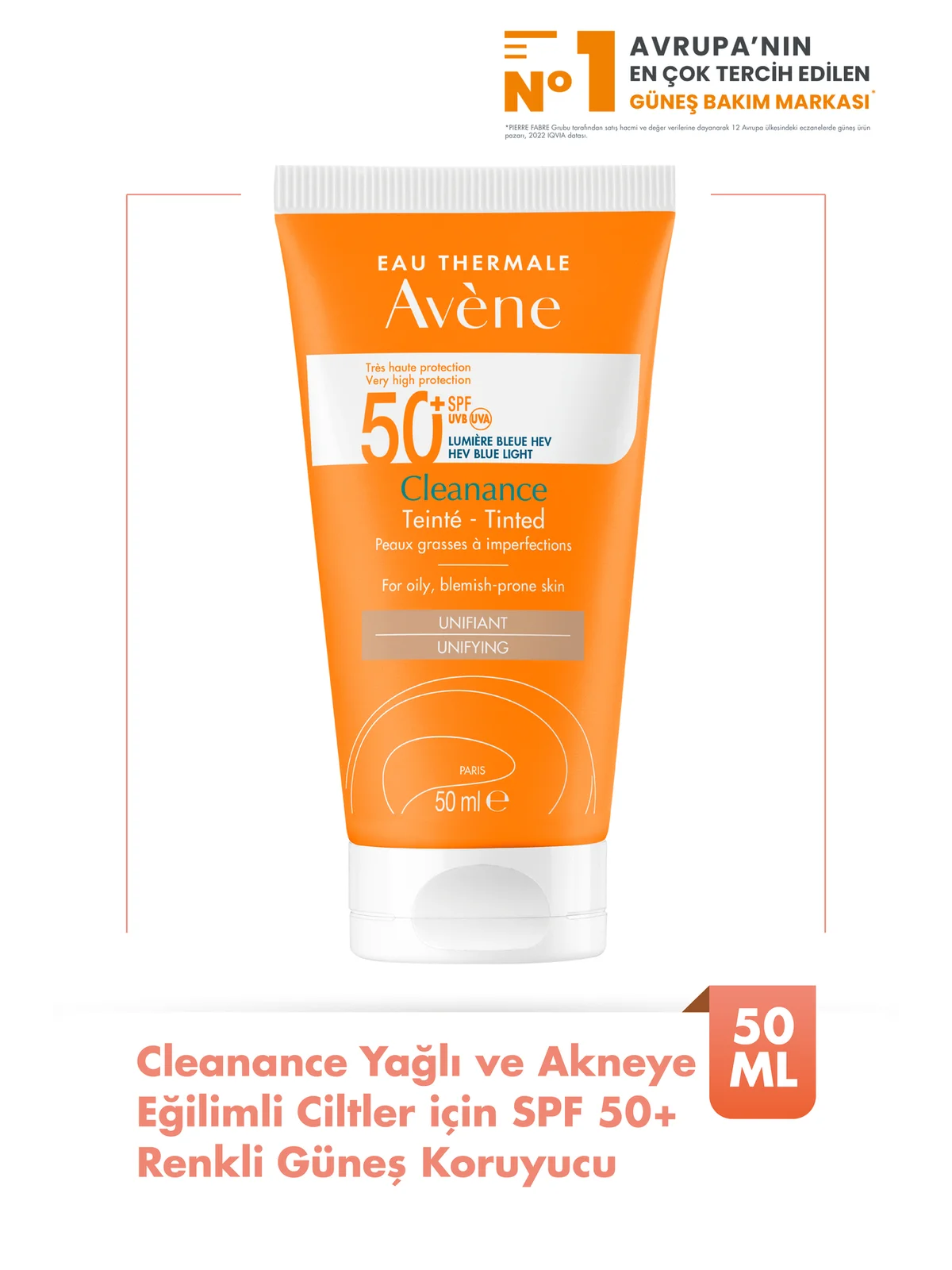 Avène Cleanance Tinted Unifying SPF50+ 50 ml