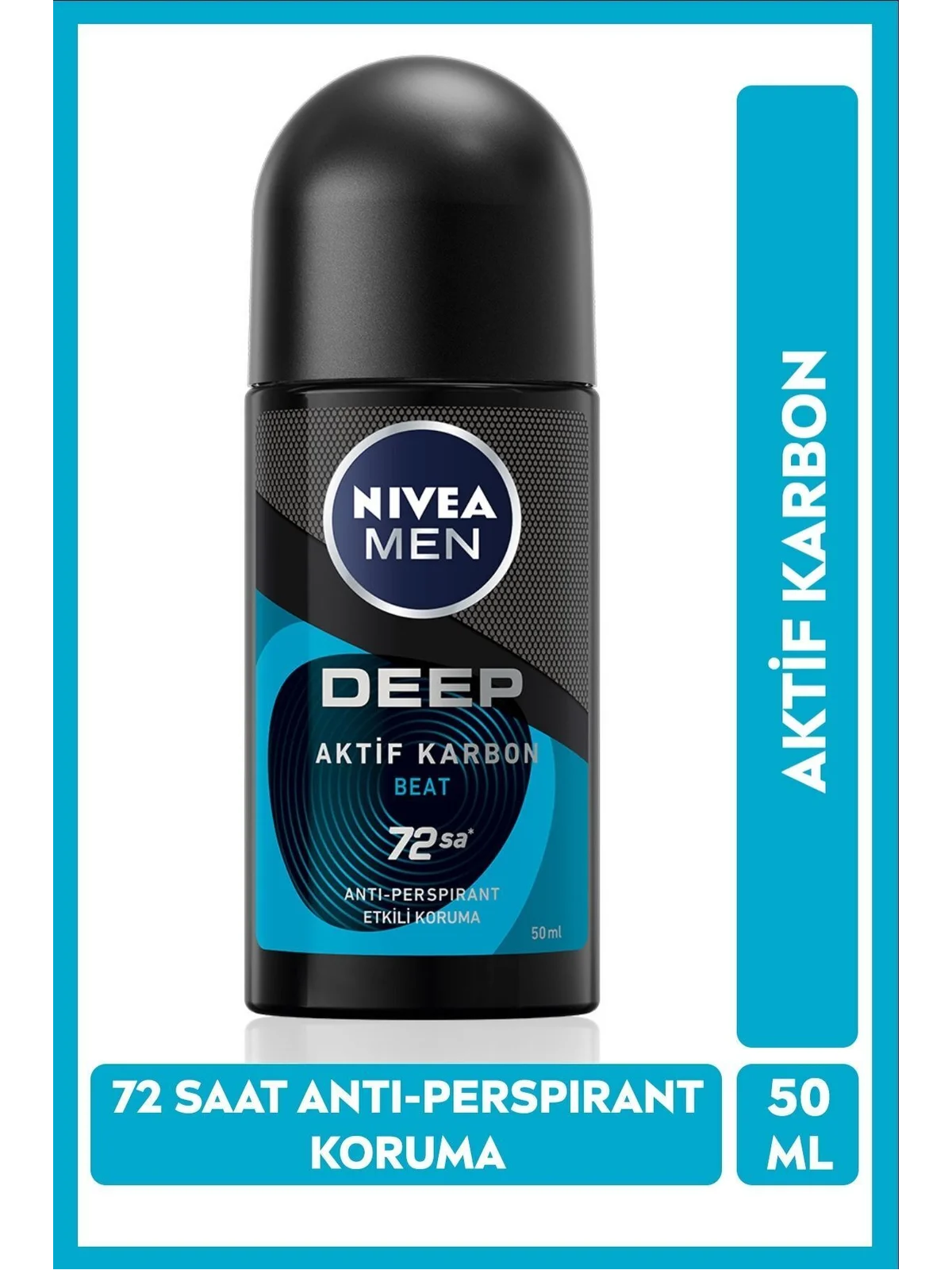 Nivea Roll-On Deep Beat Aktif Karbon Erkek 50 ml