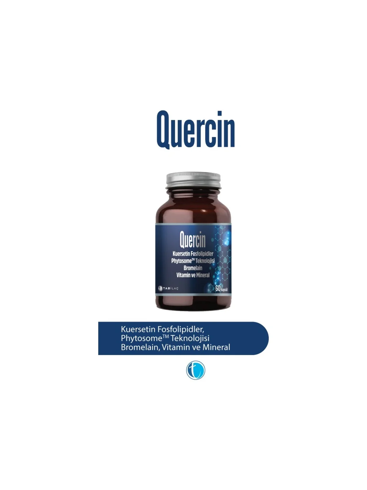 Quercin Fitozomal Kuersetin Bromelain Vitamin ve Mineral 60 Kapsül