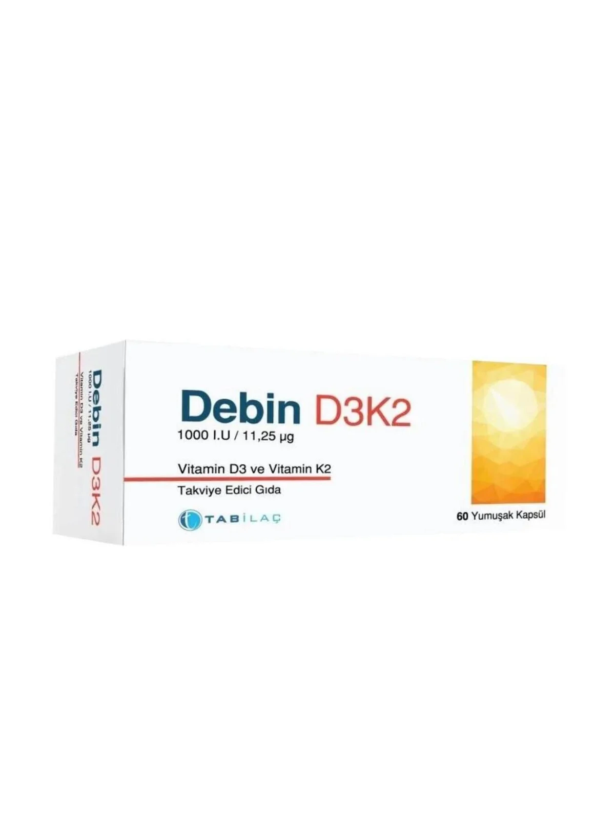 Debin D3K2 Vitamin D3 ve Vitamin K2 60 Kapsül
