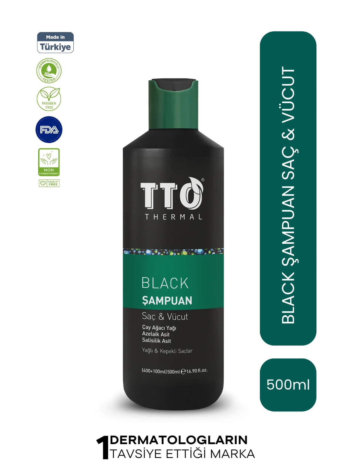 Tto Black Saç ve Vücut Şampuanı 400+100 ml