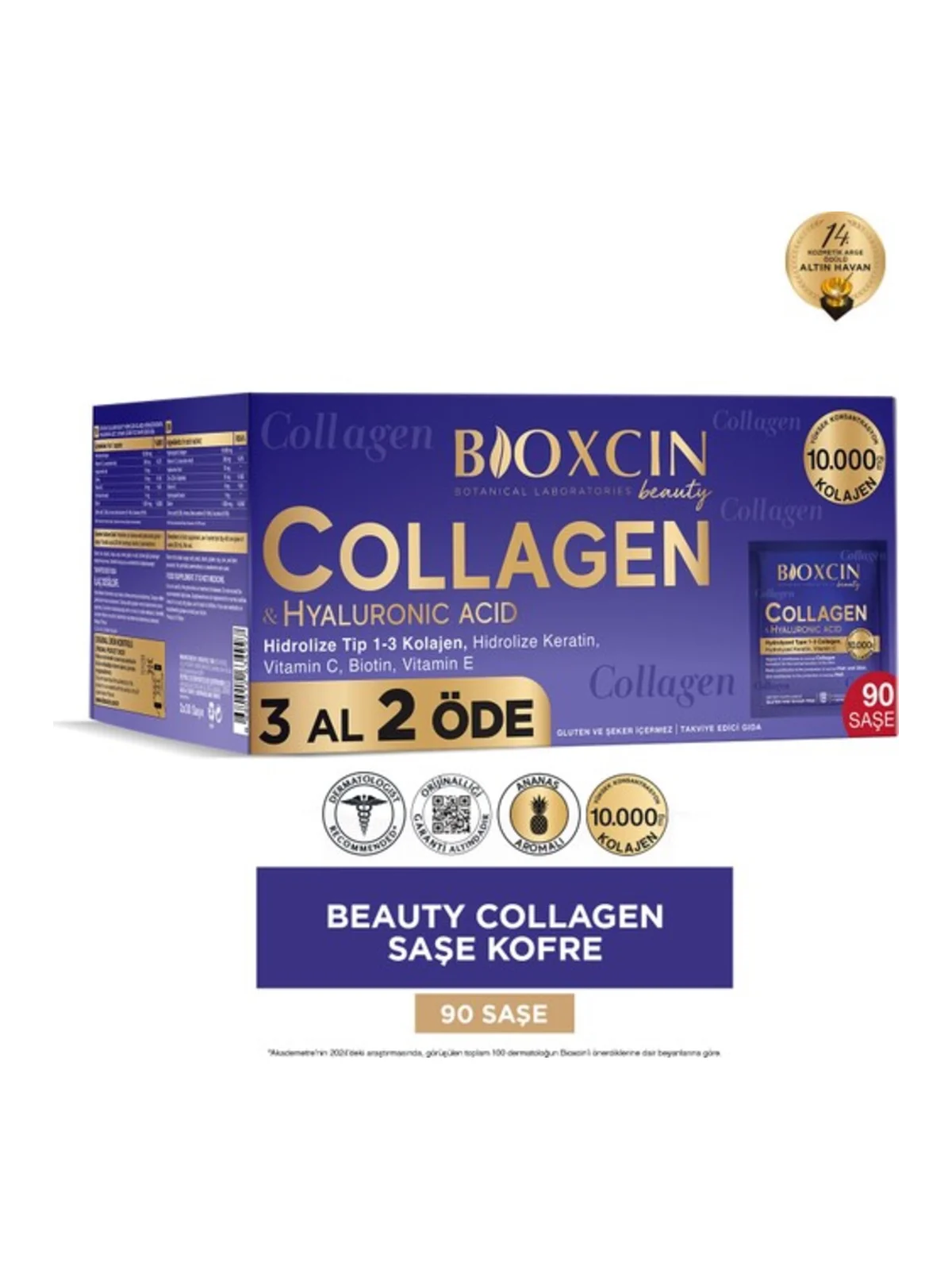 Bioxcin Collagen Hyaluronic Acid Hidrolize Tip 1-3 Kolajen 90 Saşe