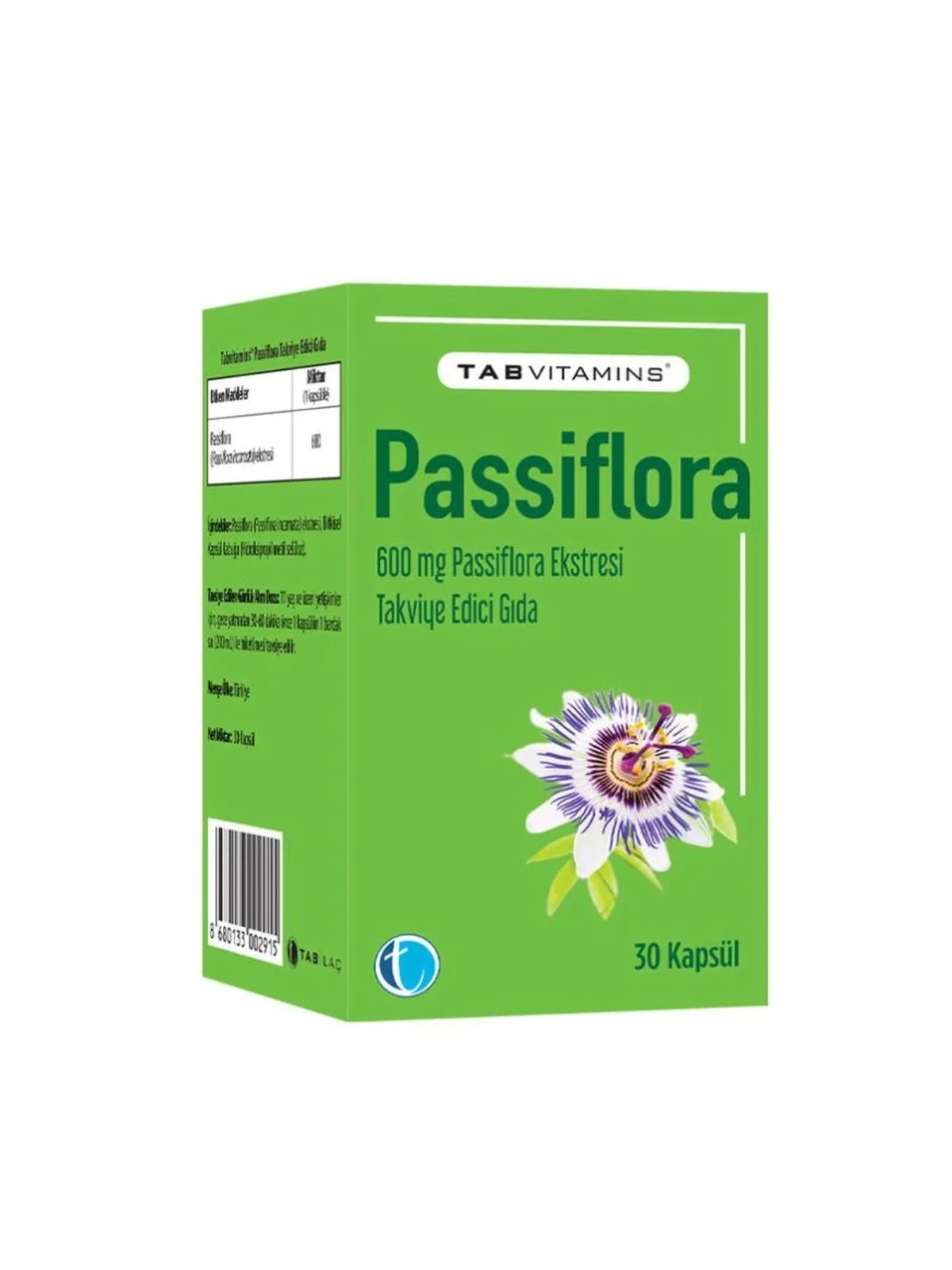 Tabvitamins Passiflora 30 Kapsül