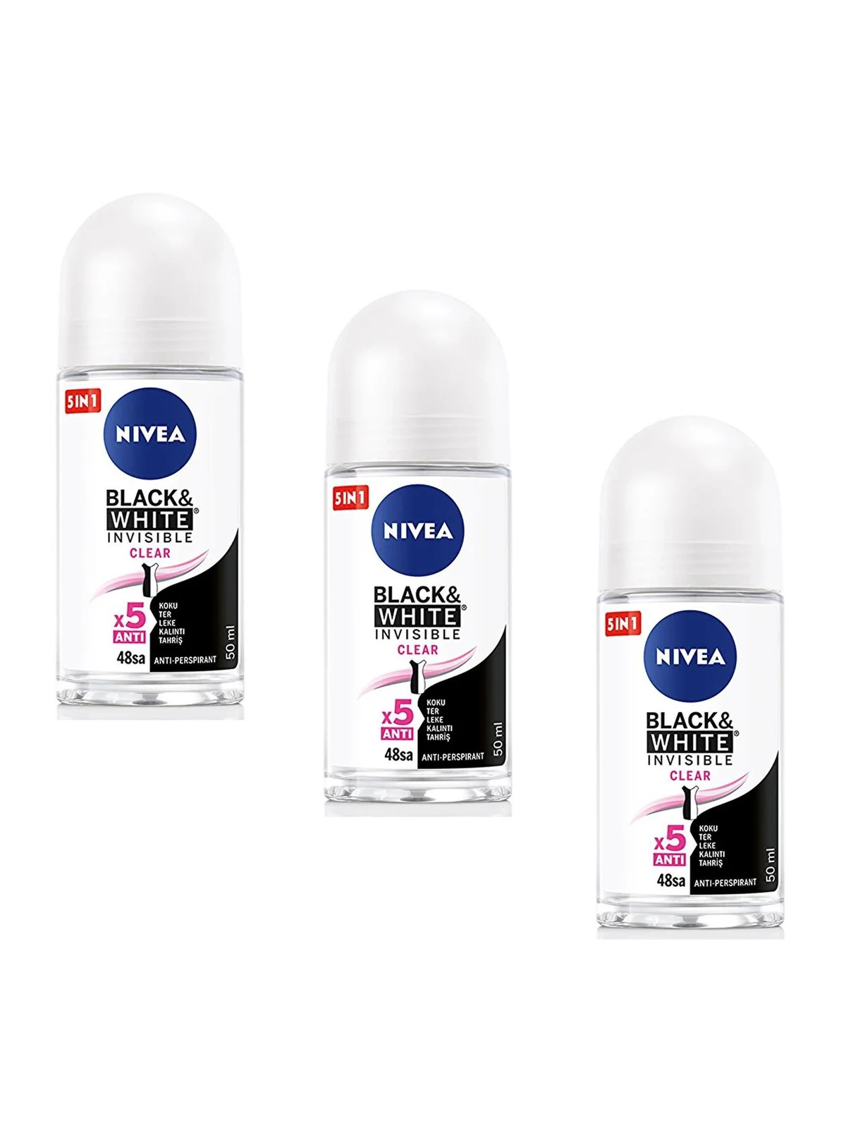 Nivea Invisible For Black & White Roll-On Clear 50 ml
