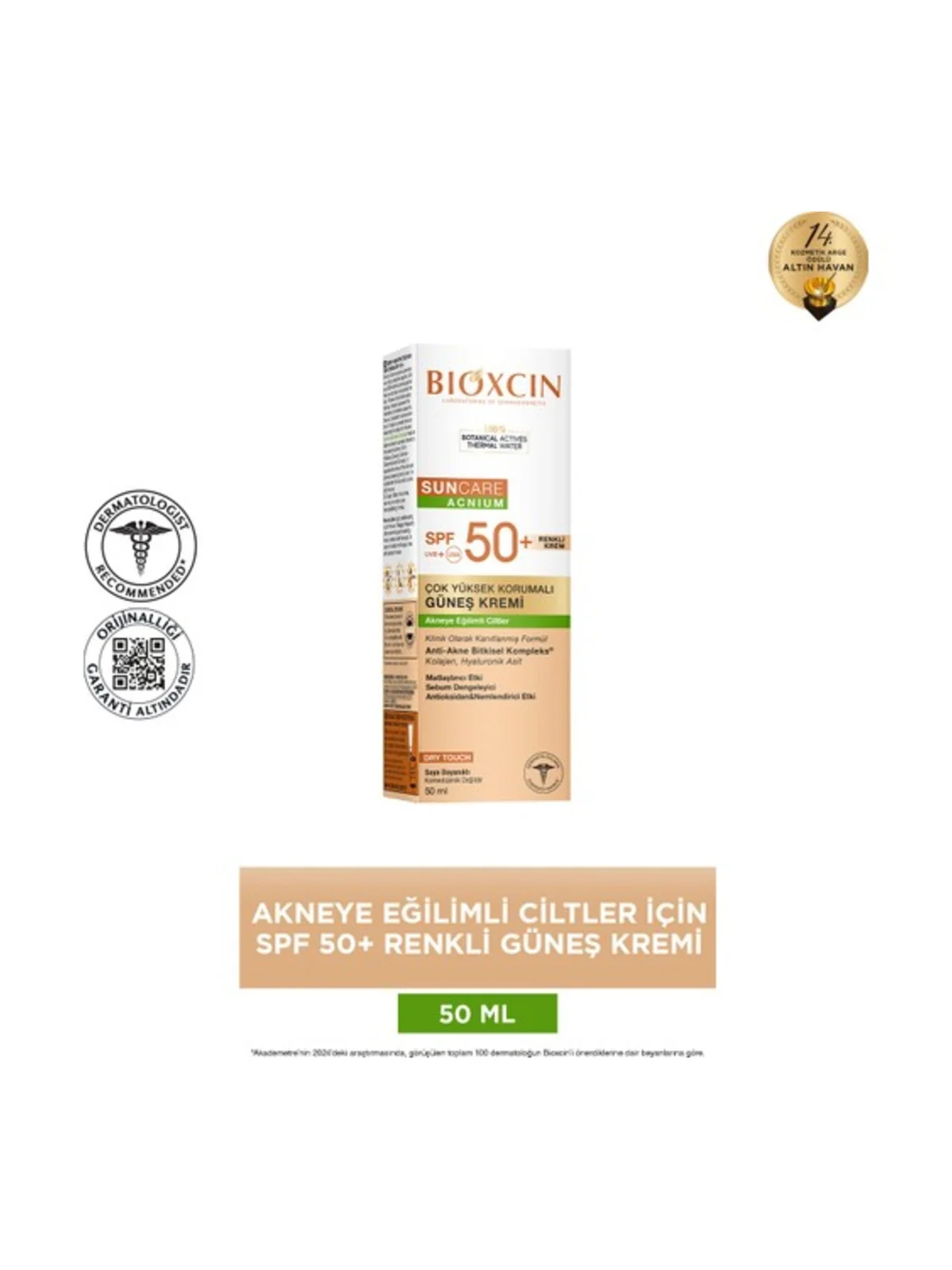 Bioxcin Suncare Güneş Kremi Tint SPF 50+ 50 ml