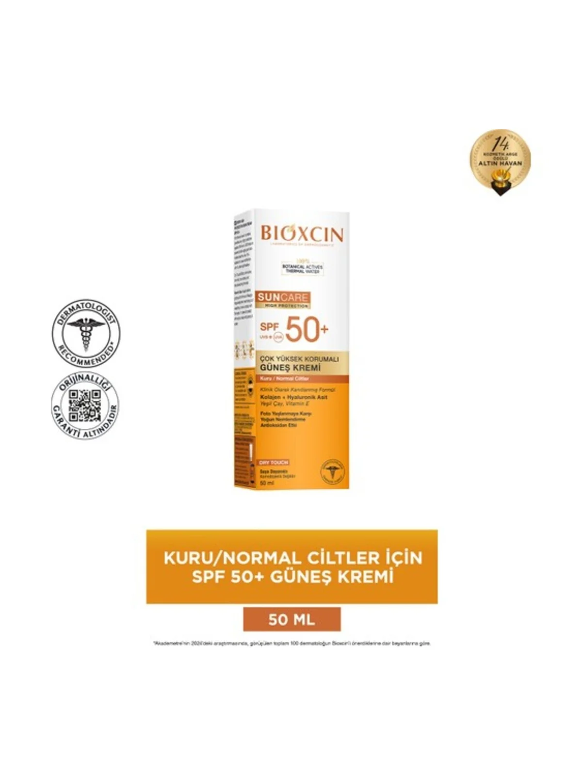Bioxcin Sun Care Güneş Krem Renkli Yüksek Korumalı Kuru & Normal Ciltler İçin SPF50+ 50 ml