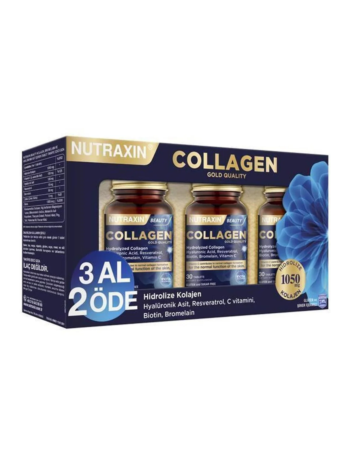 Nutraxin Beauty Gold Collagen 30 Tablet - 3 Al 2 Öde