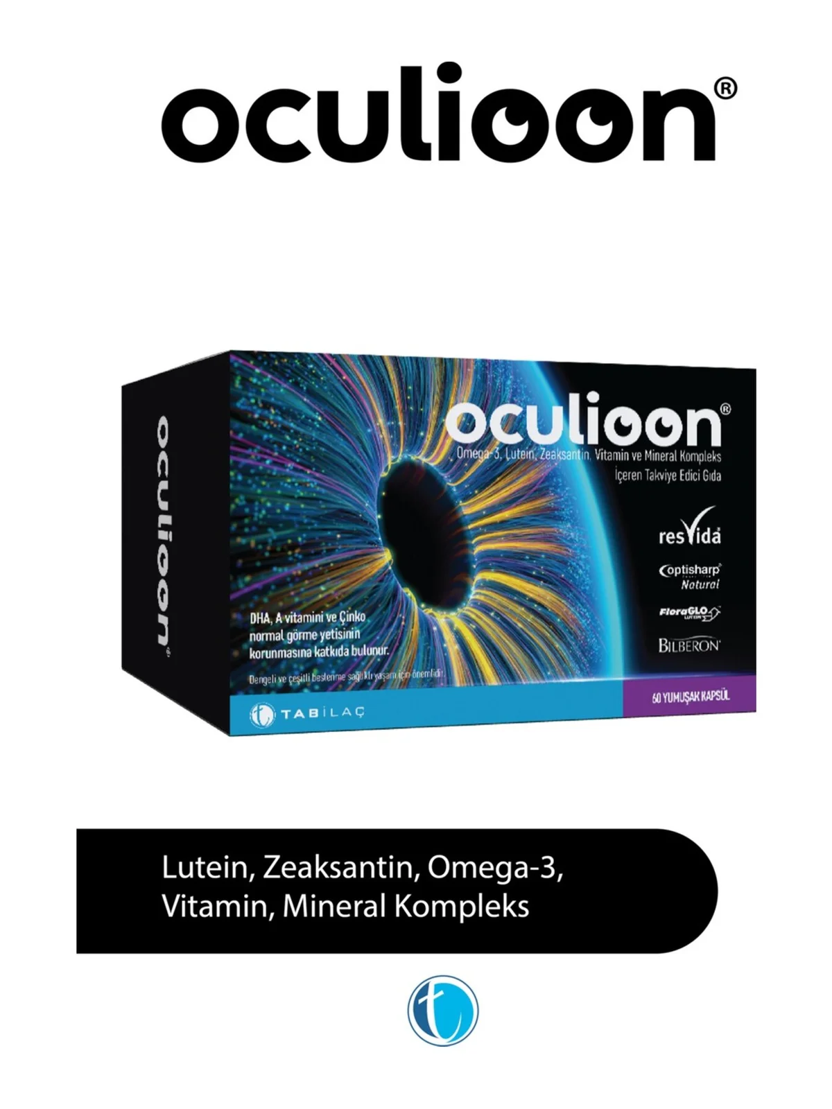 Oculioon Omega 3 Lutein Zeaksantin Vitamin ve Mineral Kompleks 60 Kapsül