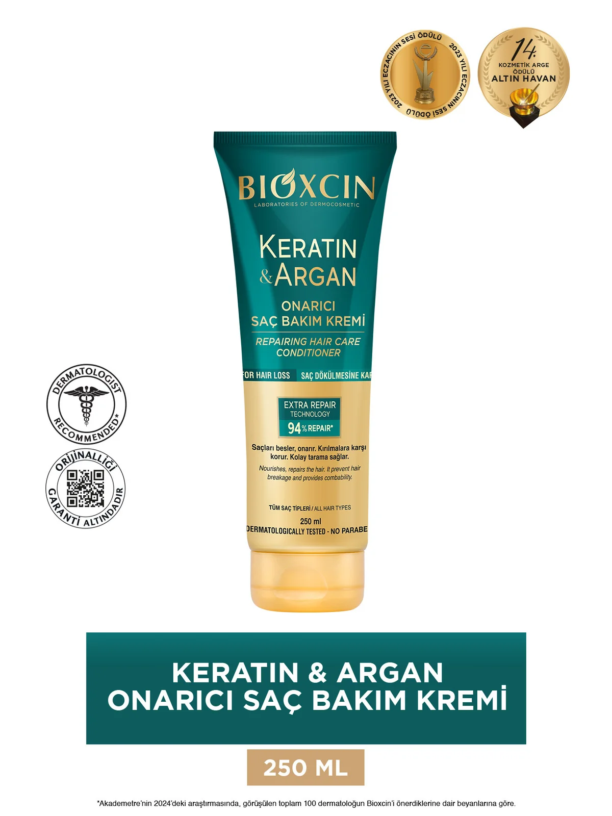 Bioxcin Saç Bakım Kremi Onarıcı Keratin & Argan 250 ml