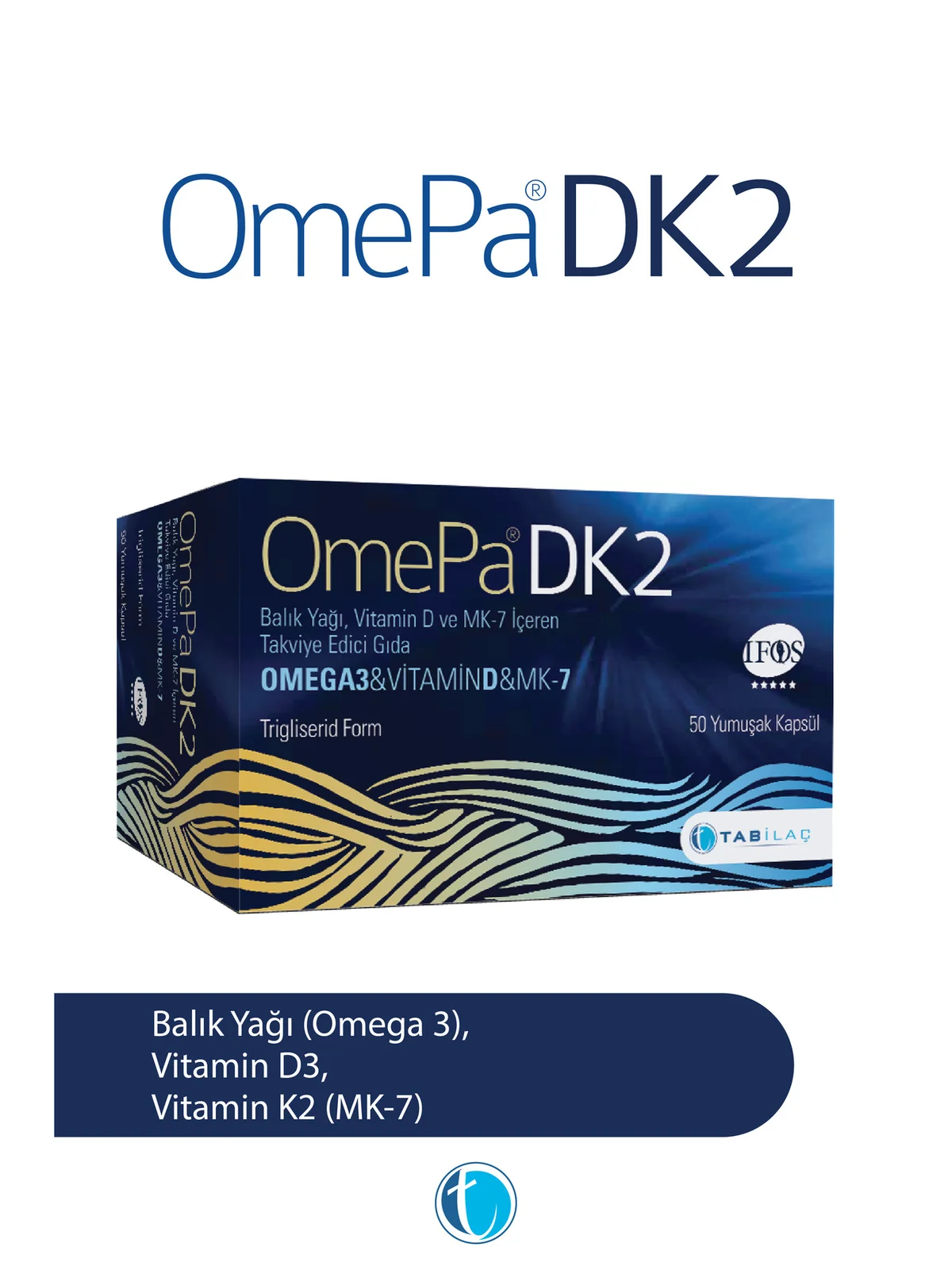 Omepa DK2 Omega 3 & Vitamin D & MENAQ7 50 Yumuşak Kapsül