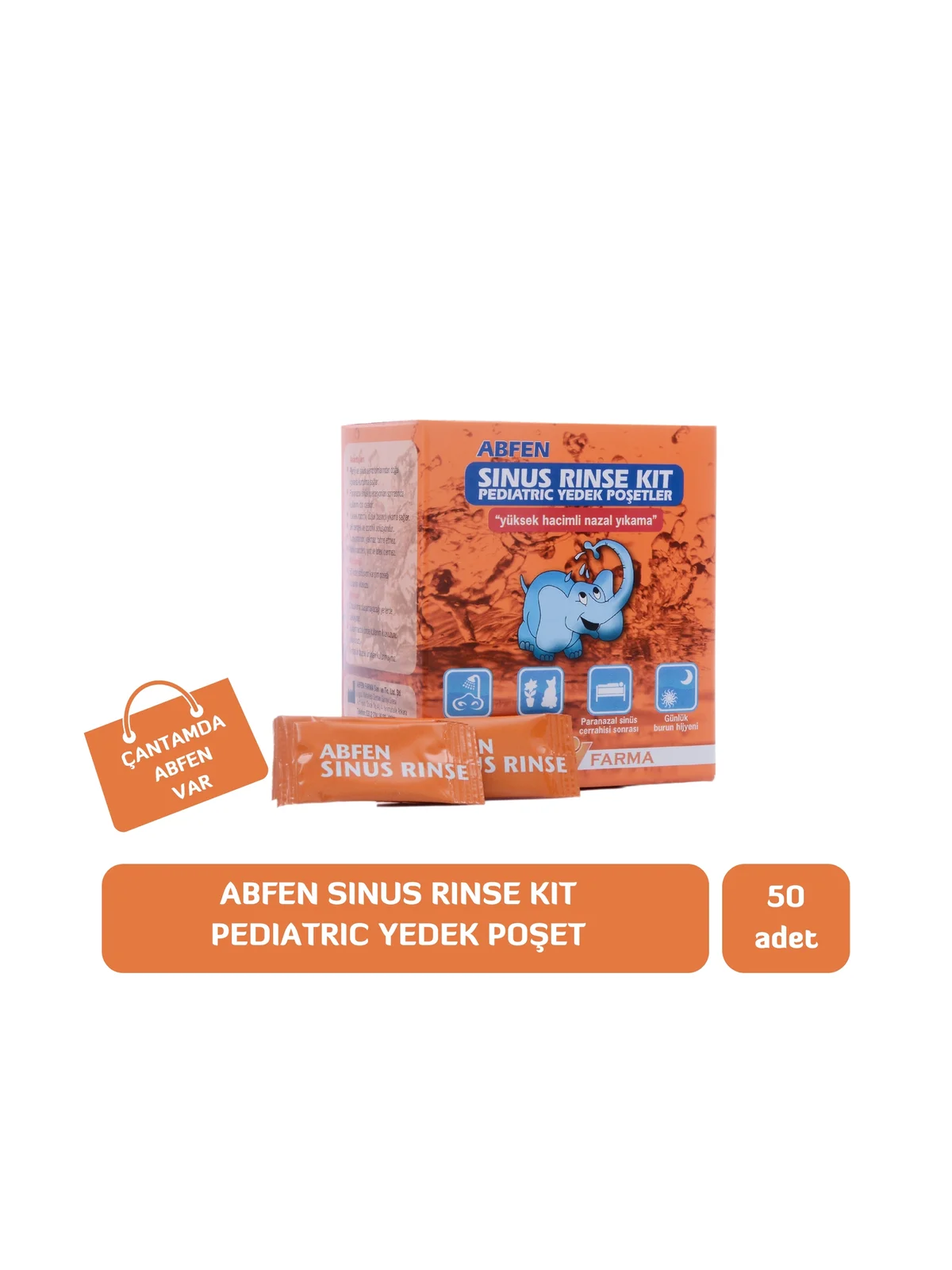 Abfen Sinüs Rinse Kit Pediatric 50 Yedek Poşet