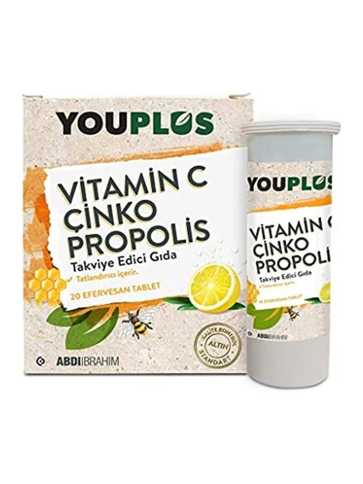 YOUPLUS Pro Vitamin C, D, Çinko & Propolis 15 Efervesan Tablet