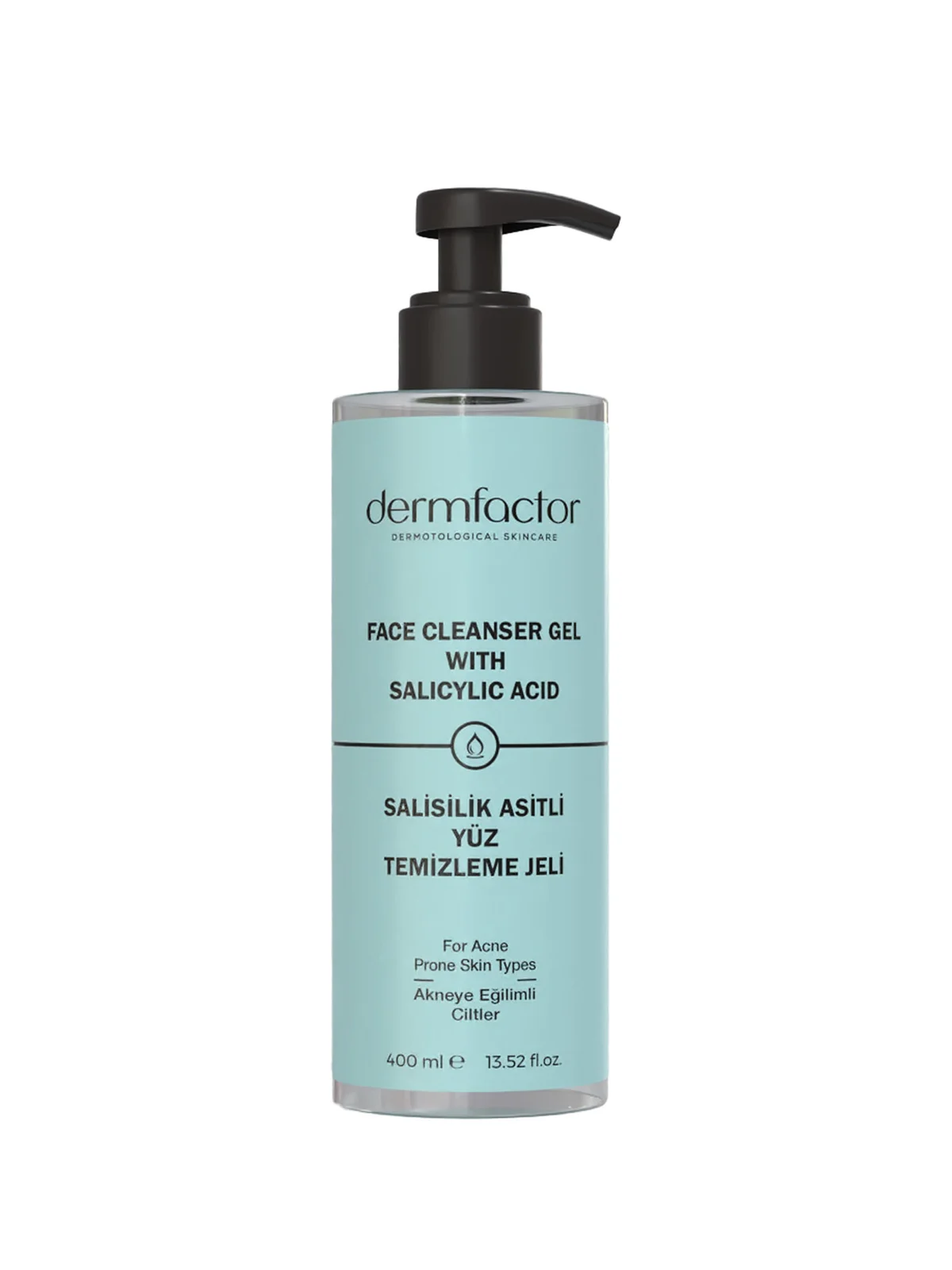 Dermfactor Salisilik Asitli Yüz Temizleme Jeli Akneye Eğilimli Ciltler 400 ml