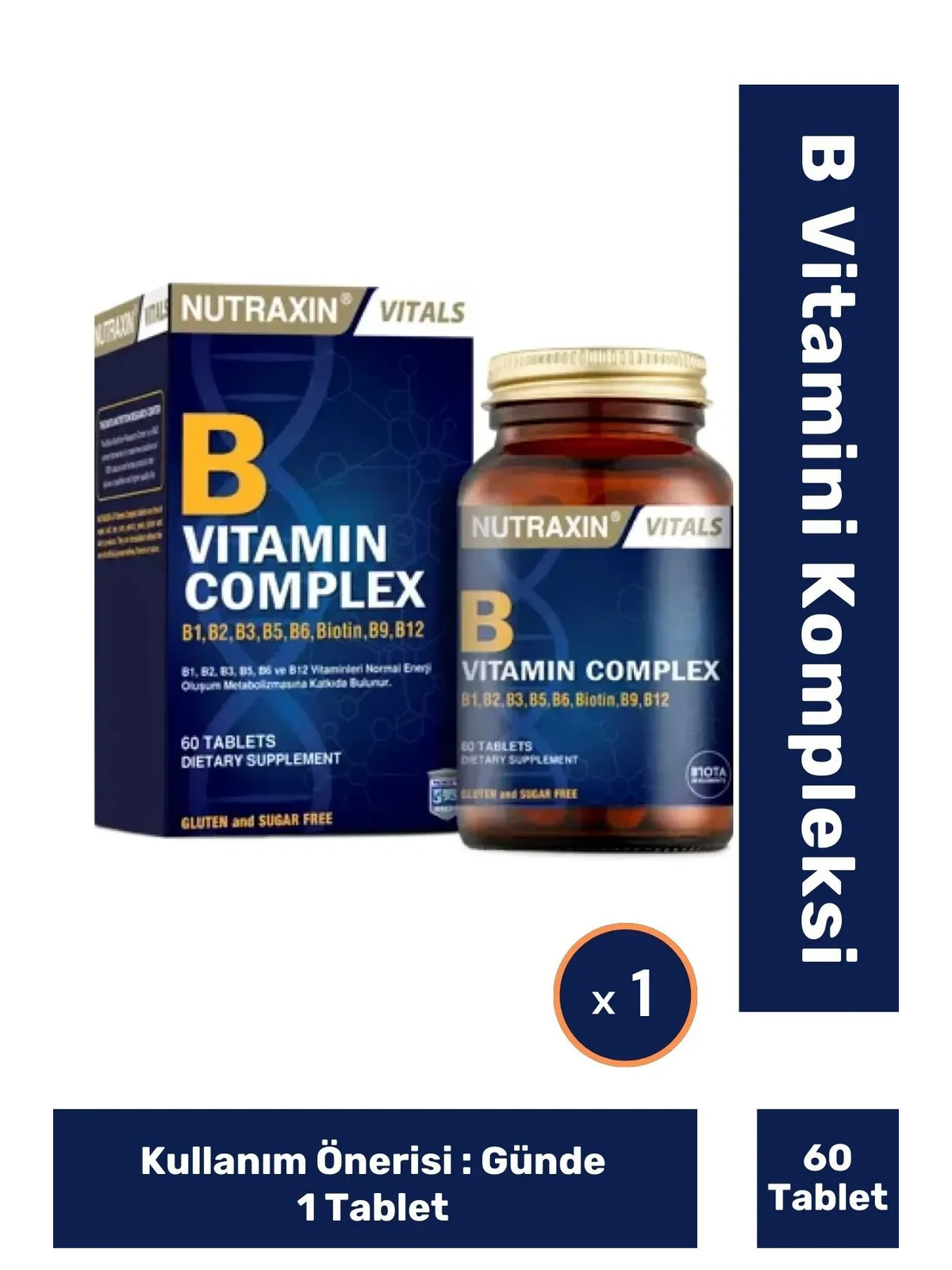 Nutraxin B Complex Vitamin 60 Kapsül