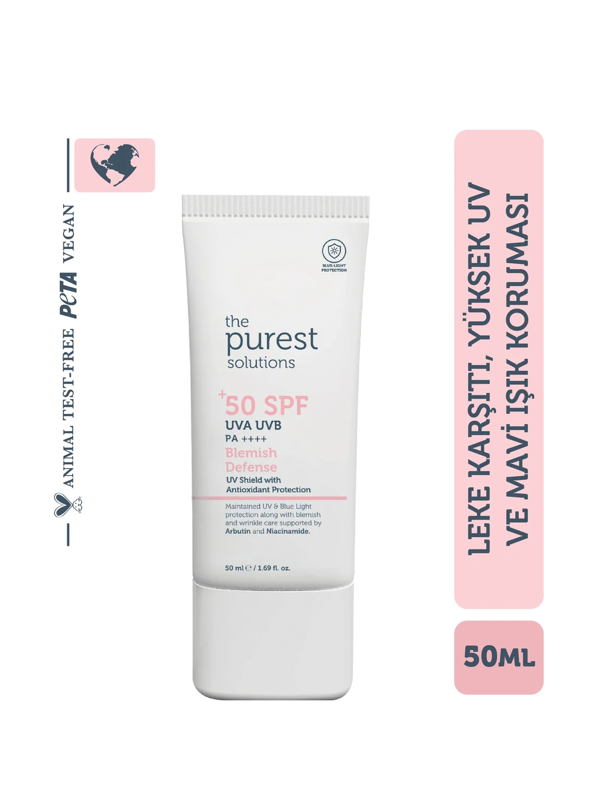 The Purest Solutions Blemish Defense Antioksidan Destekli Lekeli Ciltler İçin Güneş Kremi SPF50+ 50 ml
