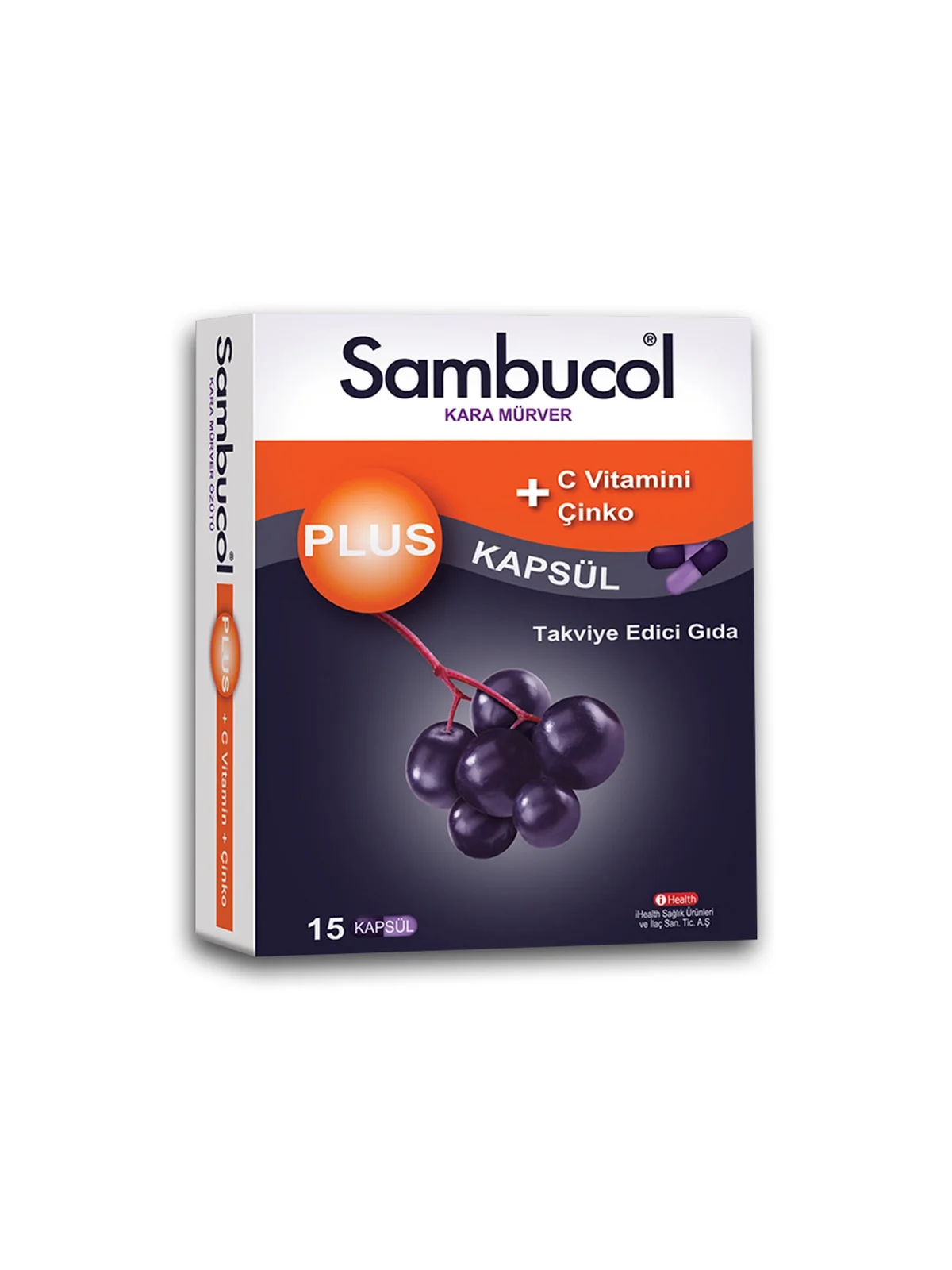 Sambucol Plus Kara Mürver Özütü + C Vitamini & Çinko 15 Kapsül