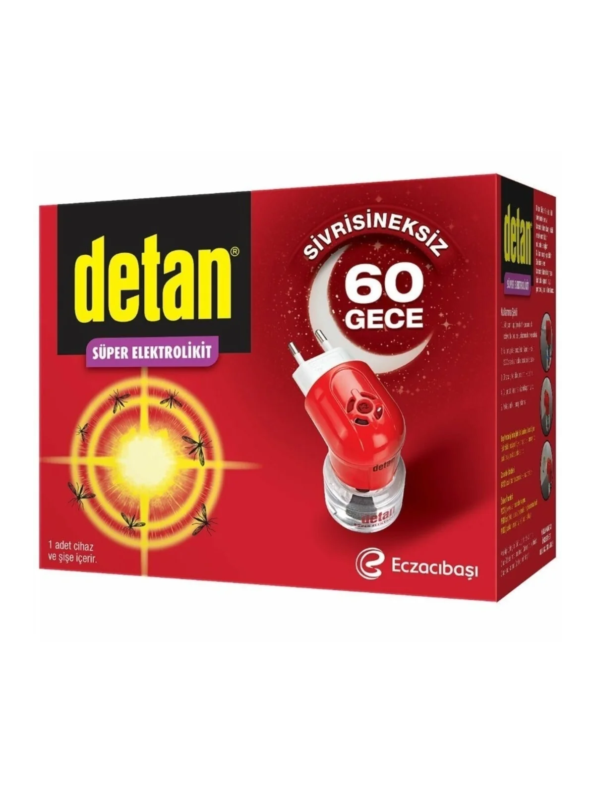 Detan 60 Gece Süper Elektrolikit Cihaz + Yedek