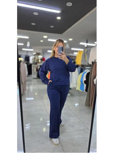 Eşofman Takım Modal Kumaş Lazer Kesim Mavi 2630