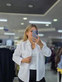 Pamuklu Soft Keten Gömlek Beyaz 1299