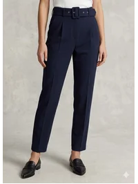 Pantalon Kemerli Pileli Premium Kumaş Lacivert 2444