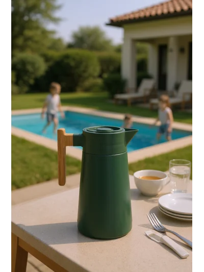Bambum North Bambu Saplı Çelik Termos Yeşil 2 Litre