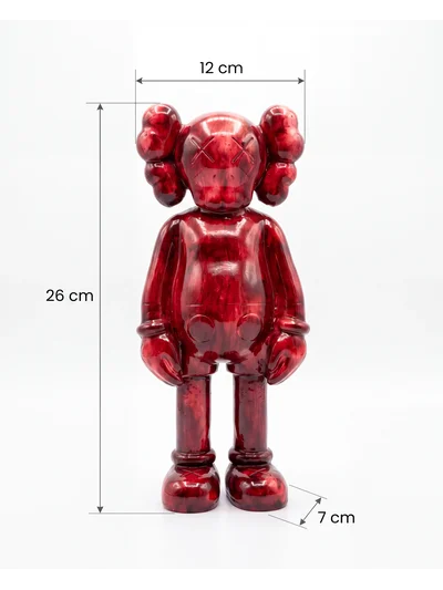 KAW Tarzı Bordo X Gözlü El Boyaması Dekoratif Figür Heykel 26 cm