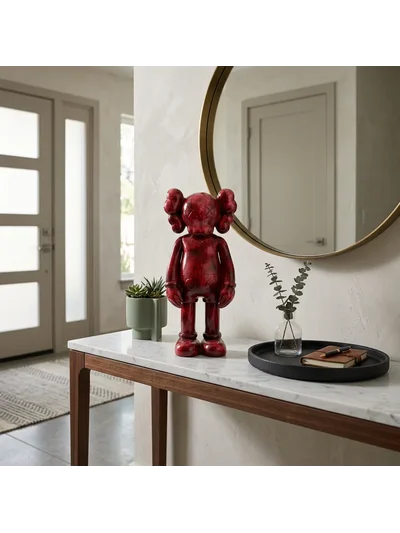 KAW Tarzı Bordo X Gözlü El Boyaması Dekoratif Figür Heykel 26 cm