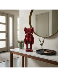 KAW Tarzı Bordo X Gözlü El Boyaması Dekoratif Figür Heykel 26 cm