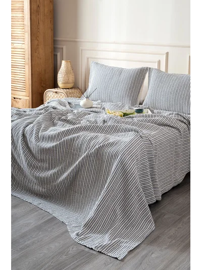 Boho Waffle-Lacivet Çitf Kişilik 240 X 260Yatak Örtüsü 50 X 70 - 2 Ad Yastık Kılıfı