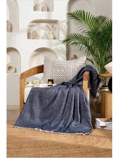 Scala Indigo Tüylü Throw Battaniye 130X170