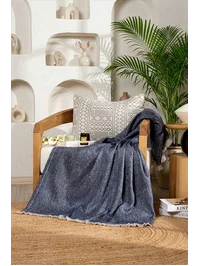 Scala Indigo Tüylü Throw Battaniye 130X170