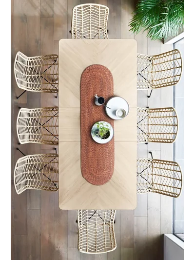 Cesta El Yapımı Örgü Toprak Natural Runner 37x136