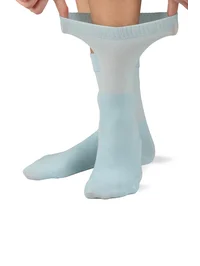 Lastiksiz Bambu Çorap %87 Bambu Ayağı Sıkmayan Yumuşak Nefes Alabilen Unisex Mavı