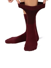 Lastiksiz Bambu Çorap %87 Bambu Ayağı Sıkmayan Yumuşak Nefes Alabilen Unisex Bordo