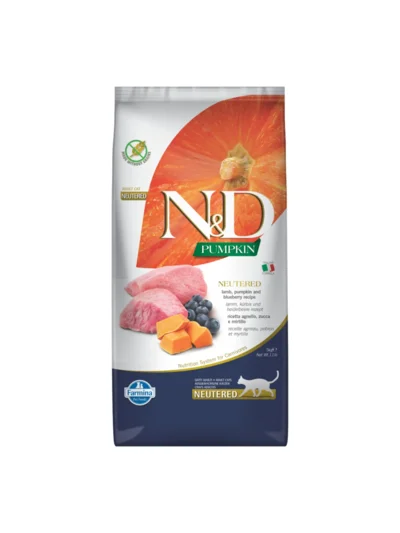 N&D Balkabaklı Kuzu Etli Yaban Mersinli Kısır Kedi Maması 5 Kg